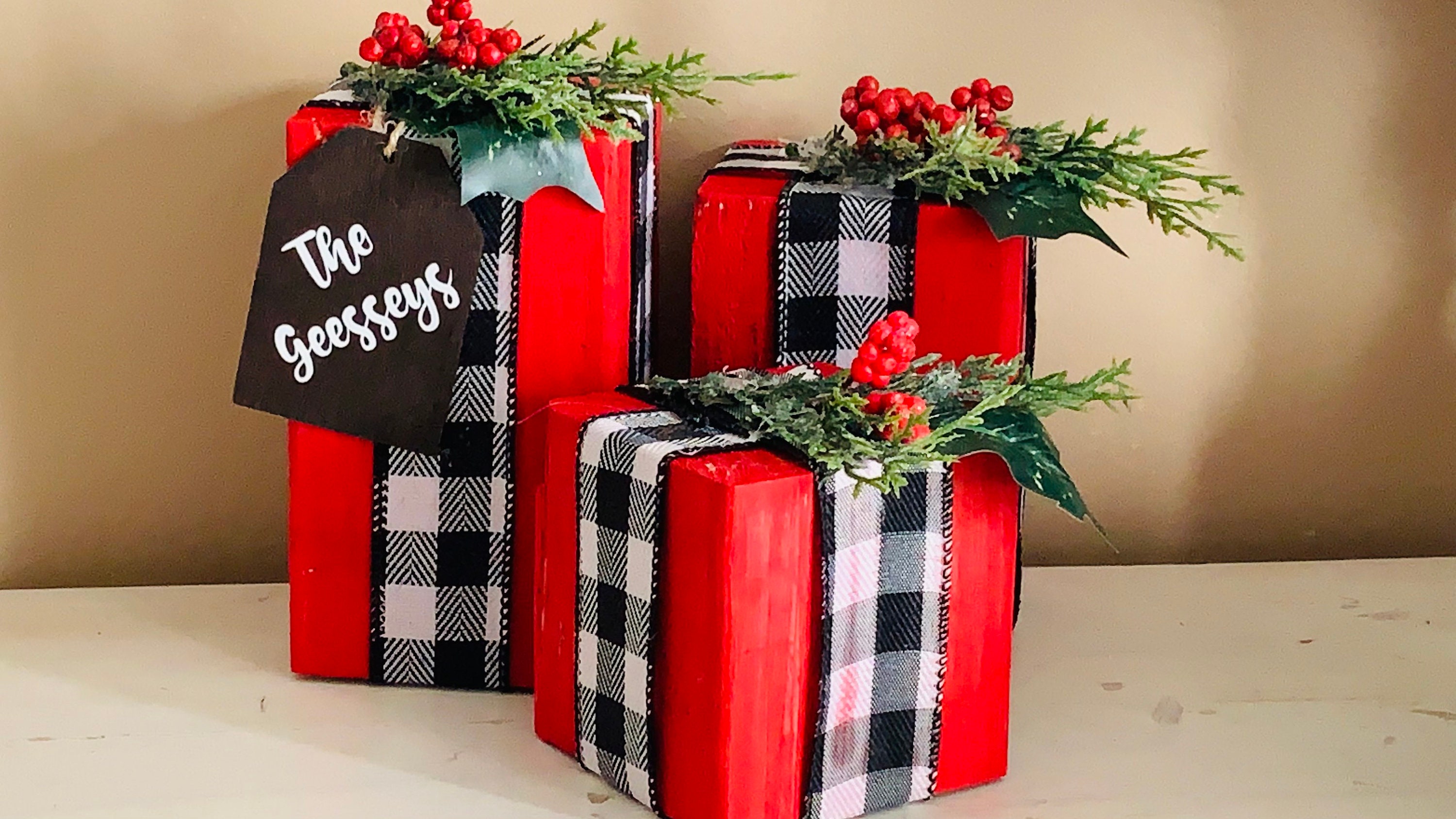 Farmhouse Rustic Faux Wood Presents. Christmas Porch Decor . - Etsy