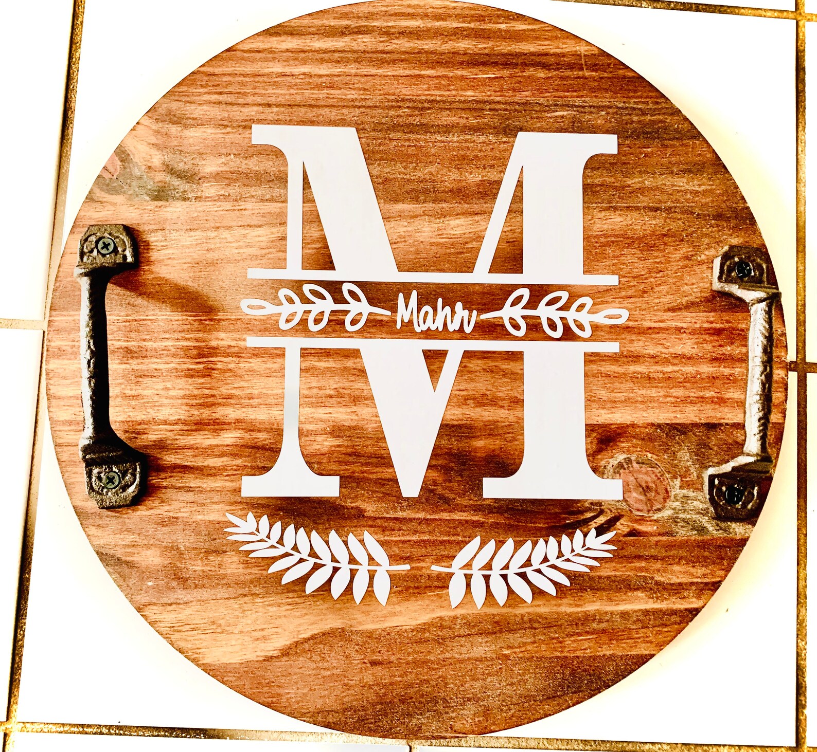 Personalized Round Tray Lazy Susan Turntable Wood Tray Etsy