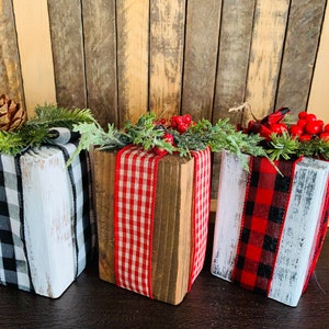 Farmhouse Rustic Faux Wood Presents. Christmas Porch Decor . Primitive ...