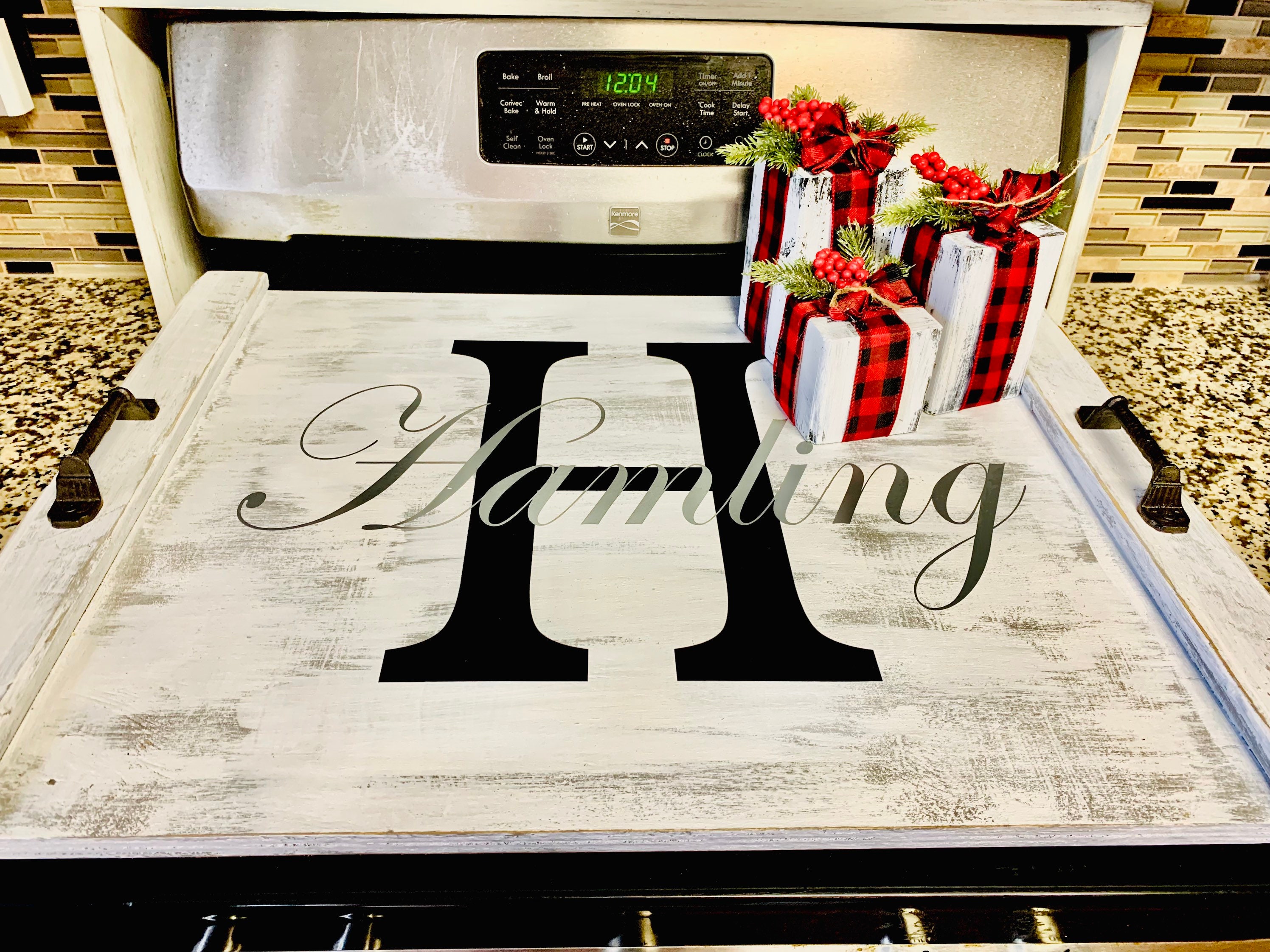 Wood Stove Top Cover for Gas Stove. Alder Noodle Board. Electric Stove Cover.  Glass Cooktop Burner Cover. Personalized Father's Day Gift 