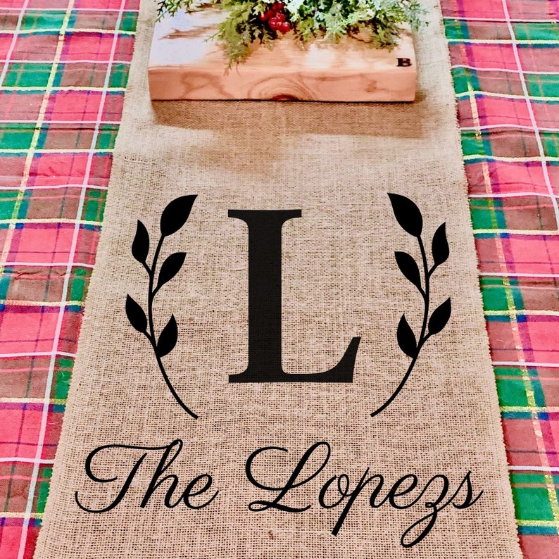 Personalized Table Runner Custom Table Runner Farmhouse Name Etsy