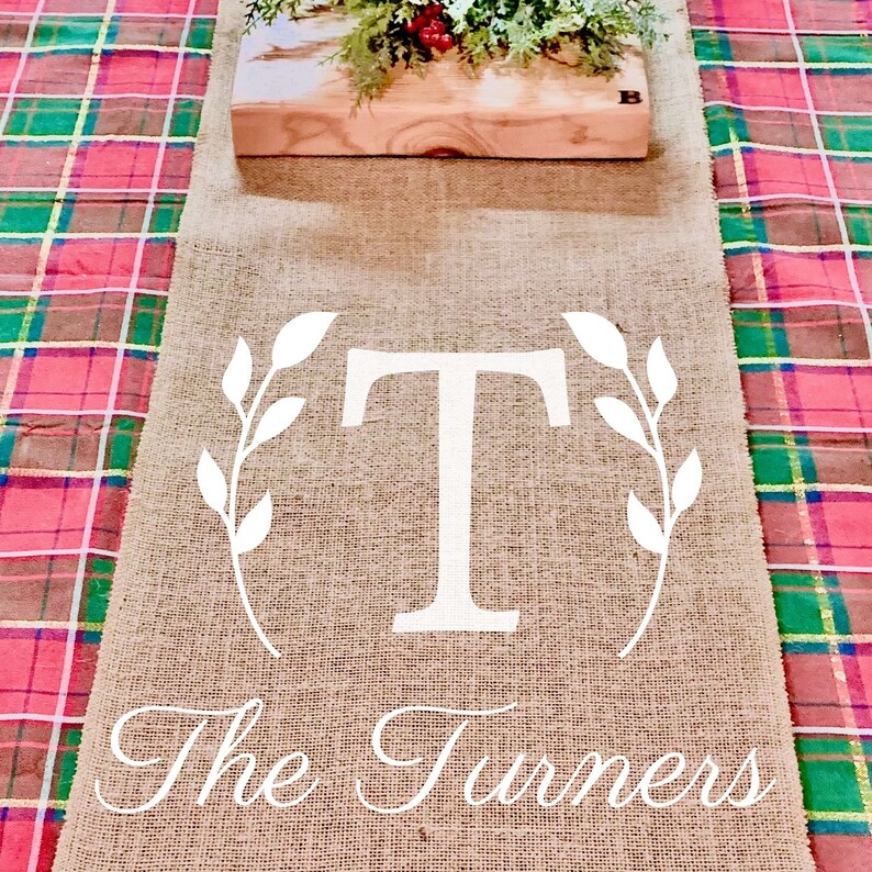 Personalized Table Runner Custom Table Runner Farmhouse Name Etsy
