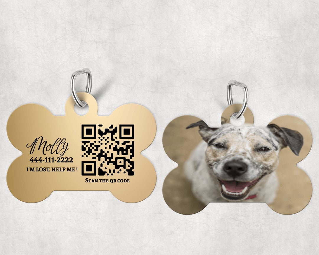QR Code Dog Tag Dog Collar Tag QR Code QR Code Pet Tag Etsy