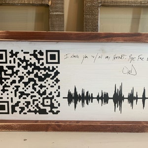 Sound Wave Sign with QR code - Voicemail Art - Custom Voice Recording Sign - Soundwave - Memorial Gift - Christmas gift - Lost Loved One