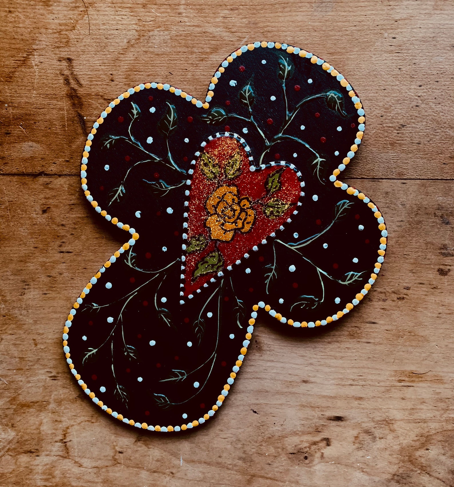 Rose cross heart cross hand painted cross folk art cross  etsy Rose cross heart cross hand painted cross folk art cross  etsy