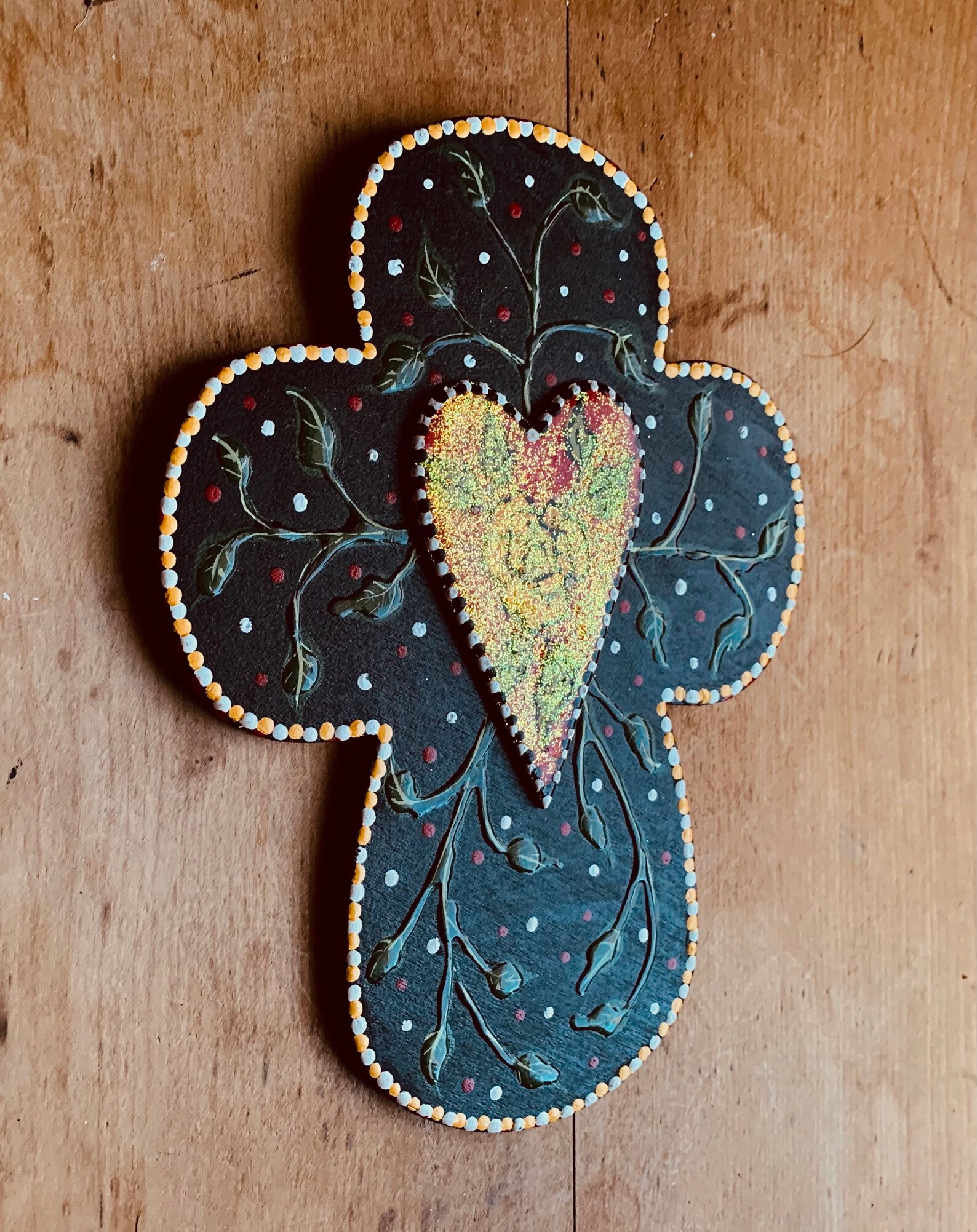 Rose cross heart cross hand painted cross folk art cross  etsy Rose cross heart cross hand painted cross folk art cross  etsy