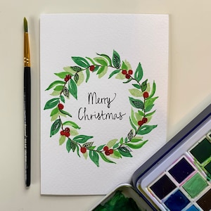 A6 watercolour Christmas card
