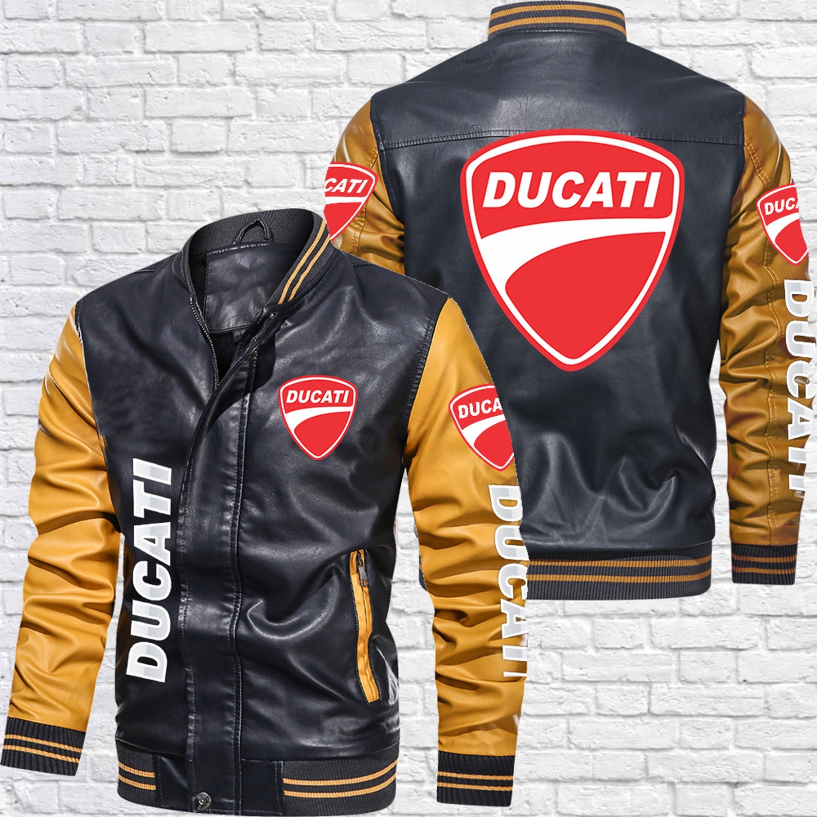 Ducati Bomber Leather Jacket-unisex Poly Leather Jacket Mutil | Etsy