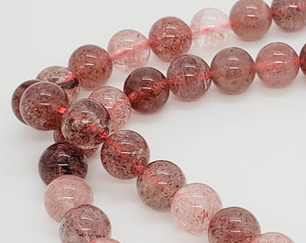 90190777-726 12mm Dark Red Strawberry Lepidocrocite Gemstone Grade B Round Loose Beads 7.5 inch Half Strand LOT 1,2,6 and 12
