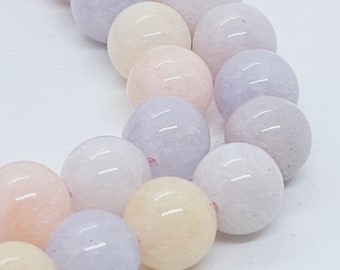 Natural Morganite Gemstone Beads , 8mm Round , 1mm Hole , Full strand , 15.7 Inch , Approx 46 beads , for jewelry making