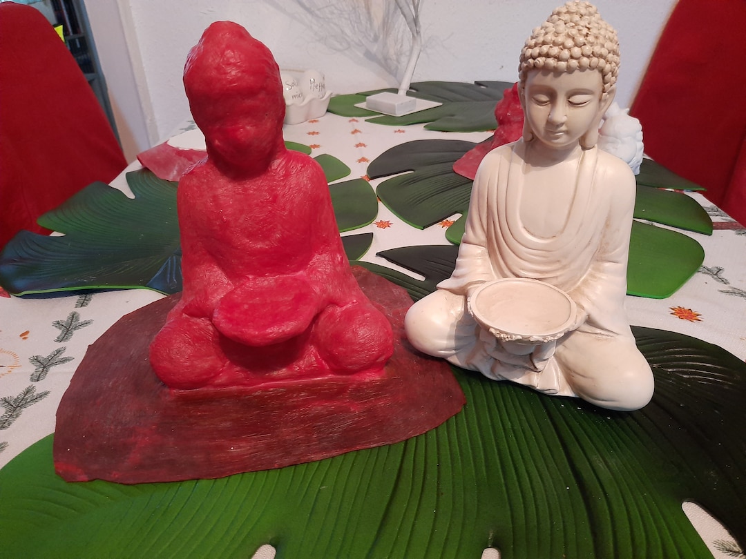 Moule Silicone Tête De Bouddha - 9x9x8,5 Cm, Pour Béton, Résine, Savon, Création De Pots De Fleurs Et Décoration