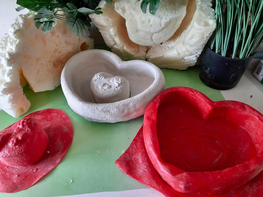 Latex Mold Latex Mold Heart Plant Bowl With Inner Heart Mold Etsy