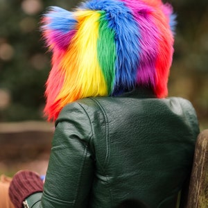 Rainbow bear hood image 2