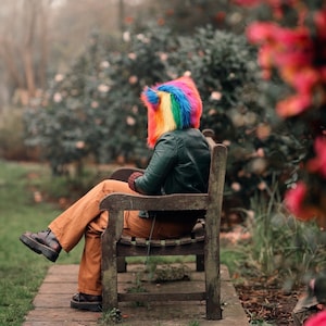 Rainbow bear hood image 3