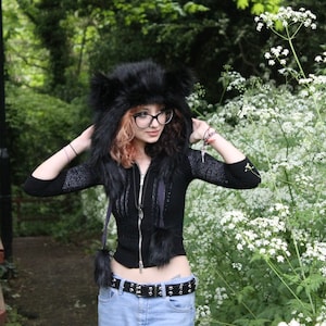 Black wolf hat