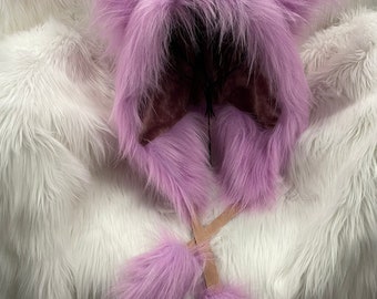 Lavender fox hood