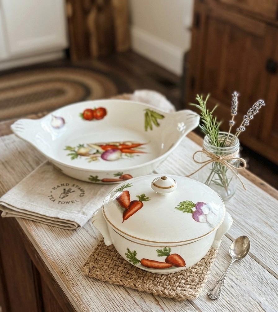 英国製   【covered vegetable】 Covered Vegetable Dish - Etsy Singapore