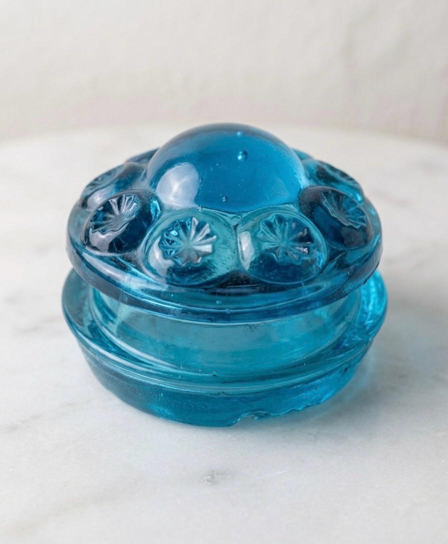 青いガラスのキャニスター - Etsy 日本