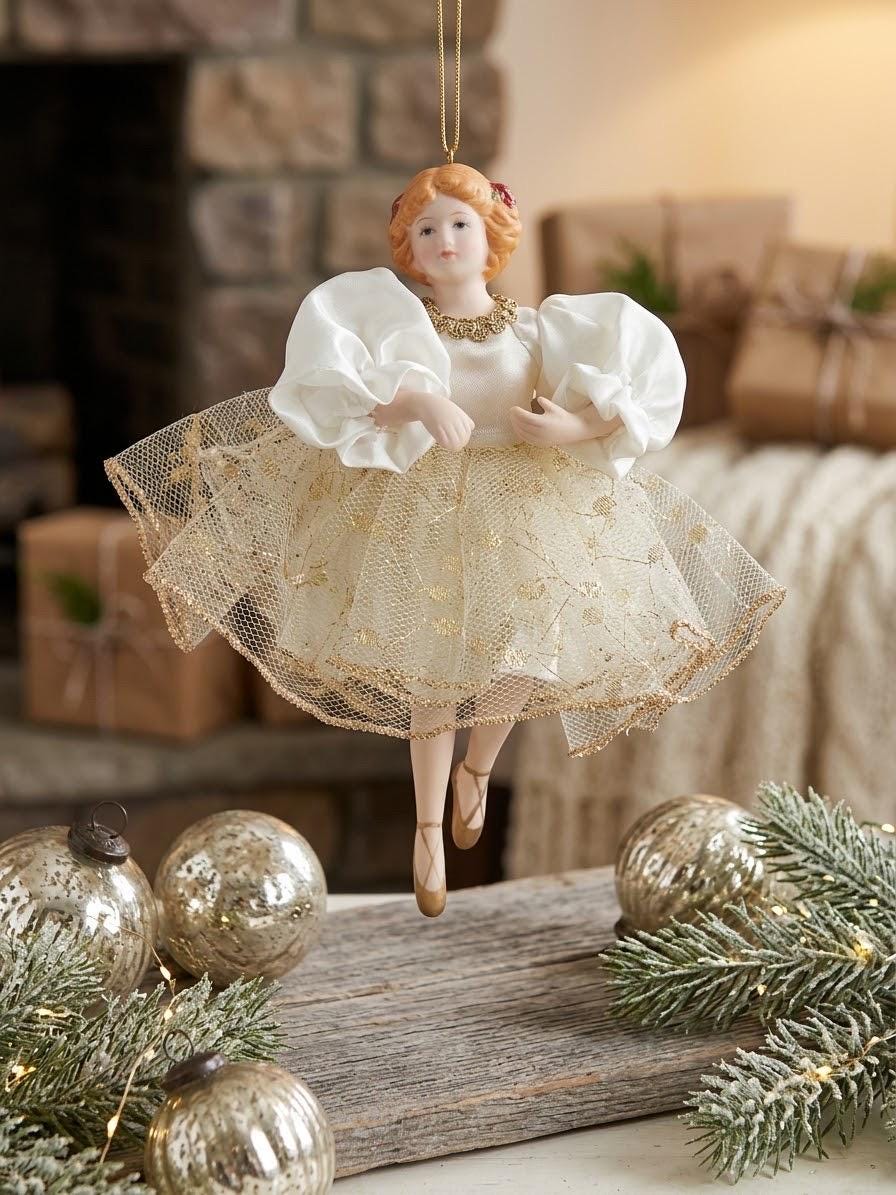 Vintage Porcelain Ballerina Ornament - Etsy