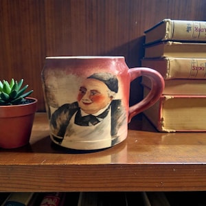 Antique Stein Monk Smoking Pipe Design Beer Mug Late 1800’s Man Cave Decor, Pencil Holder , Office Decor Gift For Dad, Home Decor