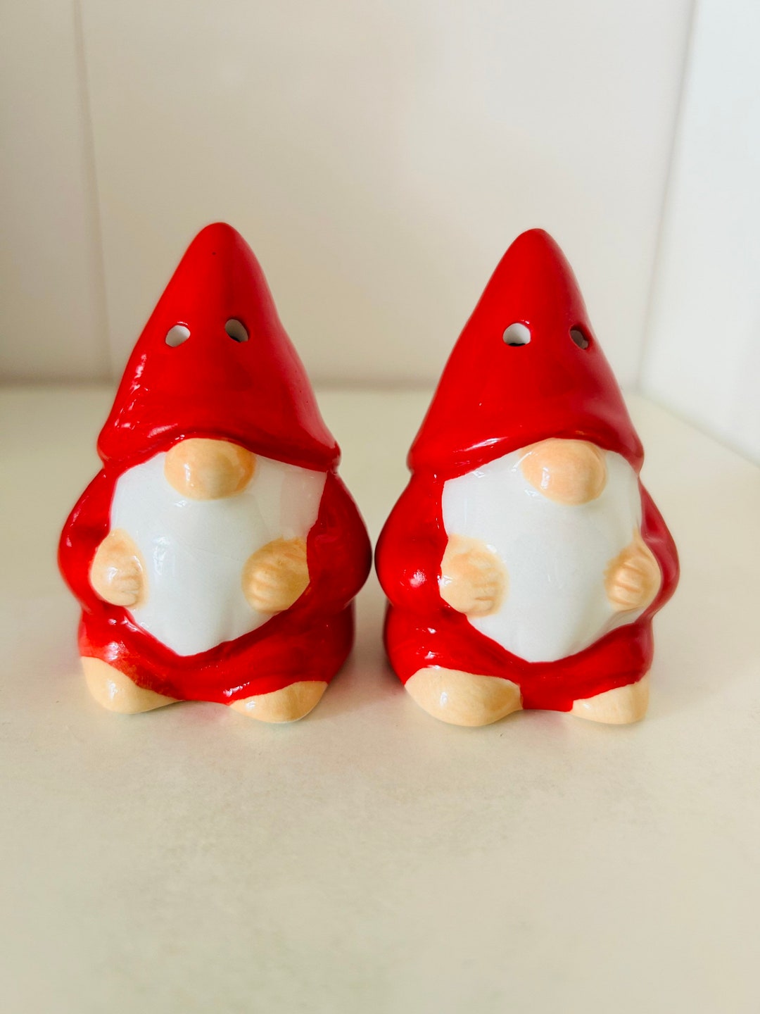 New Set of Red Christmas Gnomes Salt and Pepper Shakers Etsy