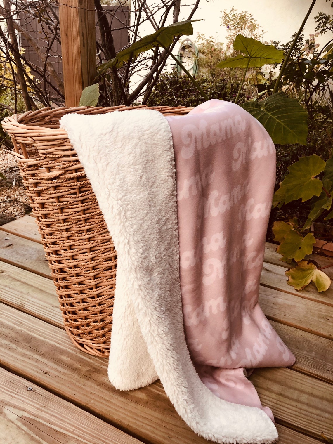 Mama Blanket Sherpa Fleece Throw Boho, Girly, Cute, Mother, Gift for