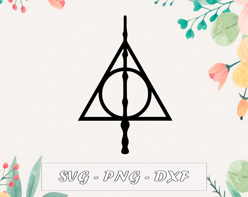 Download Deathly Hallows With Wand Svg Png Dxf Harry Potter Svg Etsy