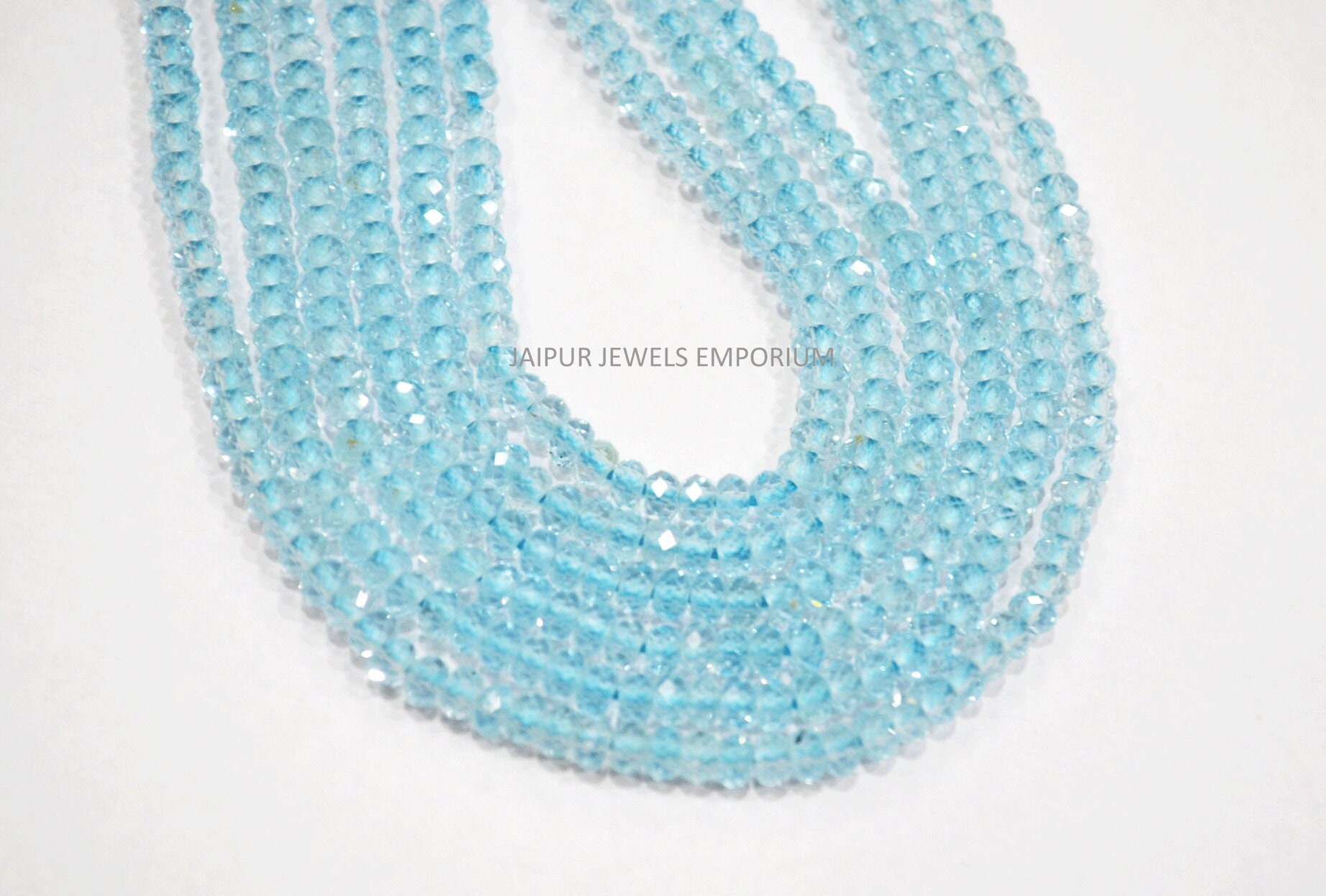 Natural Sky Blue Topaz Faceted Beads , Sky Blue Topaz