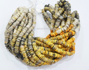 Impresionante abejorro Liso Heishi Forma de neumático Cuentas, Abejorro Heishi Forma de neumático Briolettes, Vendido por hebra, 6.00-6.50 mm, 16 ", 19JJE032