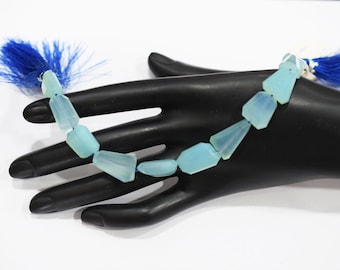 Blue Chalcedony Laser Cut Nuggets Shape Beads , Blue Chalcedony Nuggets Shape Beads , Sold By Strand , 8x12 - 16x18 mm, 7", 20JJE321