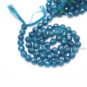 London Blue Topaz Colored Faceted Beads , London Blue Topaz Colored Round Shape Beads , Sold By Strand , 6 mm , 13 Inches , 30JJE950