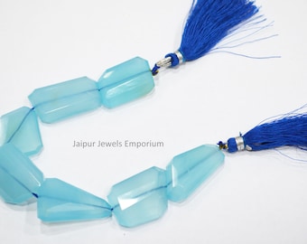 Blue Chalcedony Laser Cut Nuggets Shape Beads , Blue Chalcedony Nuggets Shape Beads , Sold By Strand , 17x22 - 24x35 mm, 7", 20JJE284