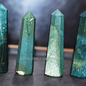 Aaa Calidad Verde Jasper Tower Points , Pilares de Jaspe Verde , Natural Green Jasper Obelisk Tower , Vendido por piezas , 7-8 cm , 18JJE066