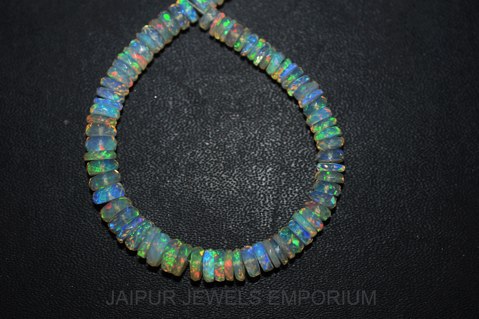 Black Ethiopian Opal Faceted Tyre Shape Beads, AAA Top Quality