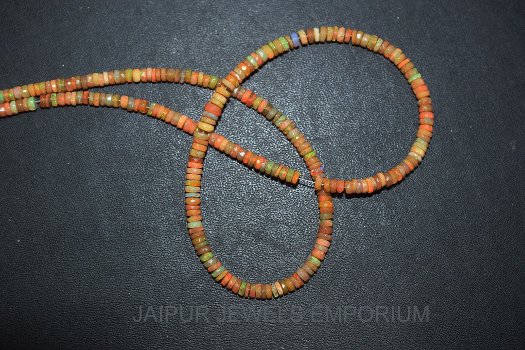 Black Ethiopian Opal Faceted Tyre Shape Beads, AAA Top