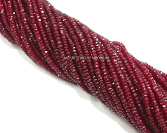 Natural Longido Ruby Faceted Beads, Dazzling Longido Ruby Faceted Rondelle Beads, 2-3.25 mm , 17-17.5",  18JJE914