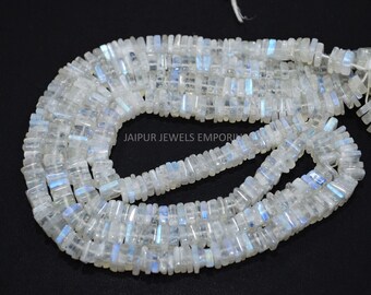 Llamativo arco iris piedra lunar Heishi cuadrado cuentas de forma cuadrada , arco iris piedra lunar lisa cuentas espaciadoras ,vendido por hebra,6.5x6.5 - 7x7 mm , 16 ",20JJE888