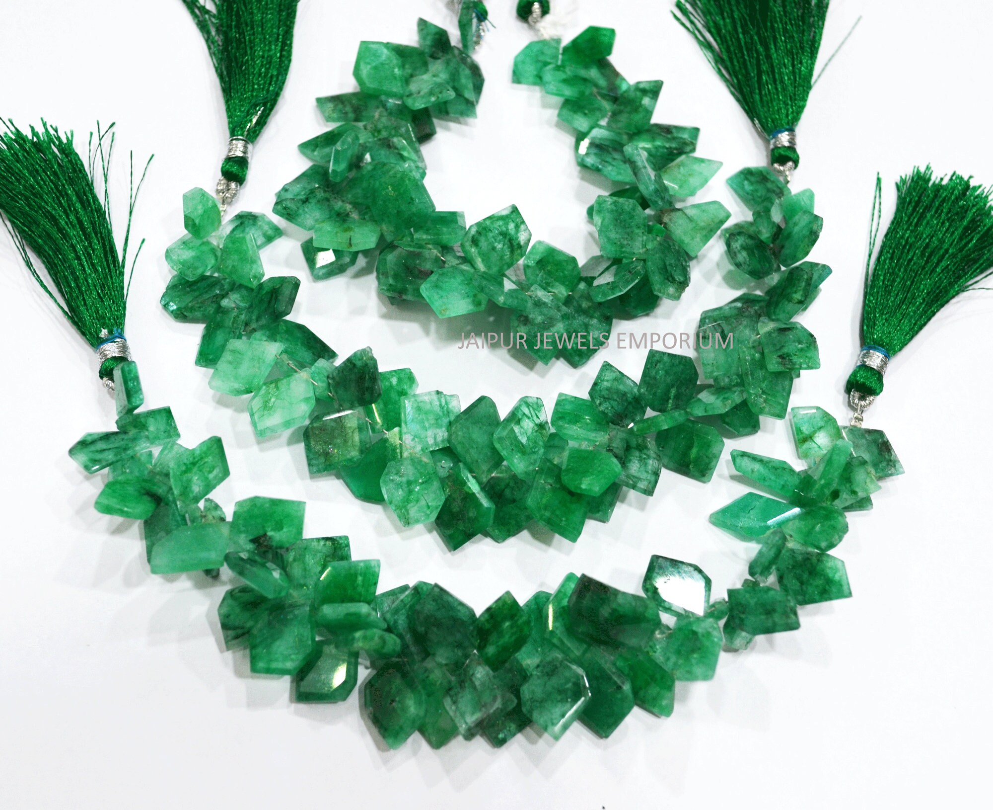 AAA Quality Dyed Emerald Crown Cut Beads , Dyed Emerald Geometrical Cut Briolettes , Sold By Strand , 7", 8x12-12x15 mm , 18JJE257