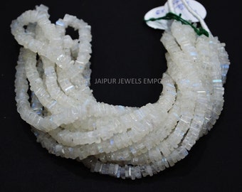 Llamativo arco iris Moonstone Heishi Square Shape Beads, Rainbow Moonstone Smooth Spacer Beads, vendido por Strand, 6x6 mm, 16 ", 20JJE889