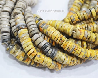 Impresionante abejorro Liso Heishi Forma de neumático Cuentas, Abejorro Heishi Forma de neumático Briolettes, Vendido por hebra, 7.50-8.00mm, 16 ", 19JJE031