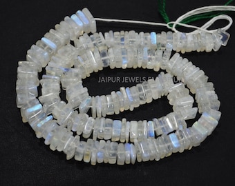 Llamativo arco iris Moonstone Heishi Square Shape Beads, Rainbow Moonstone Smooth Spacer Beads, 7x7 - 9x9 mm, 16", 20JJE887