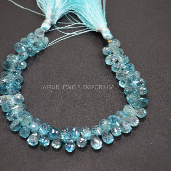 100 Perles Preciosa Rondelles Briolettes 4 Mm Blue Zircon – Neuf, Pour Création De Bijoux