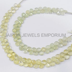 Prehnite Heart Shape Briolettes , Prehnite Faceted Briolettes , 5.5x5.5-6x6 mm , 7&quot;, BL4JJE949
