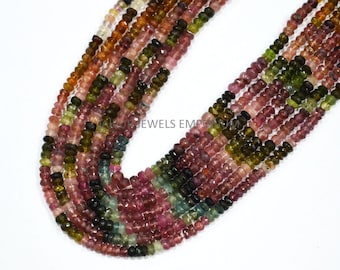 Multi Tourmaline Faceted Beads , Multi Tourmaline Rondelle Beads ,Sold By Strand , 5 mm , 14&quot; , 19JJE039