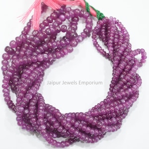 Natural Star Ruby Smooth Rondelle Beads , Star Ruby Smooth Round Shape Beads , Sold by Strand , 3.00 - 6.00 mm , 16&quot; , 20JJE579