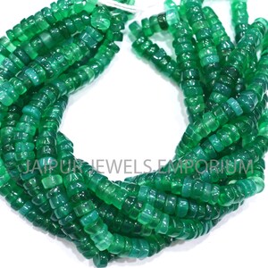 Green Onyx Smooth Heishi Tyre Beads ,Green Onyx Smooth Heishi Tyre Briolettes , Sold By Strand , 6.50 mm , 17.5" ,17JJE816