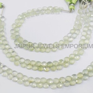 Pack of 4 Strands Prehnite Heart Shape Briolettes , Prehnite Faceted Briolettes , 5.5x5.5 mm , 7&quot;, BL4JJE948
