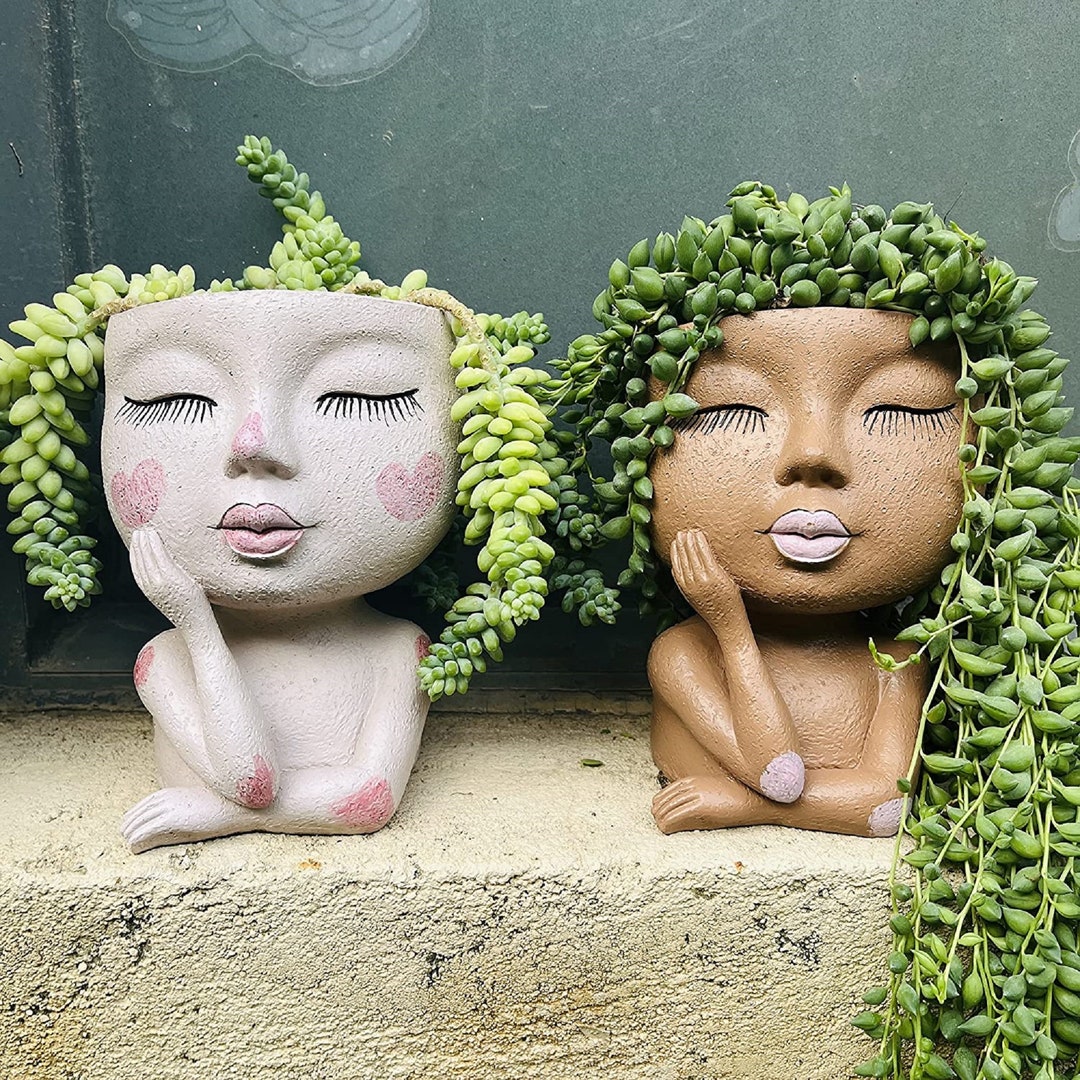 6.6in Head Planter Face Planters Pots Unique Planters for Etsy