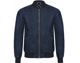 Denim Bomber Jacket - Etsy UK