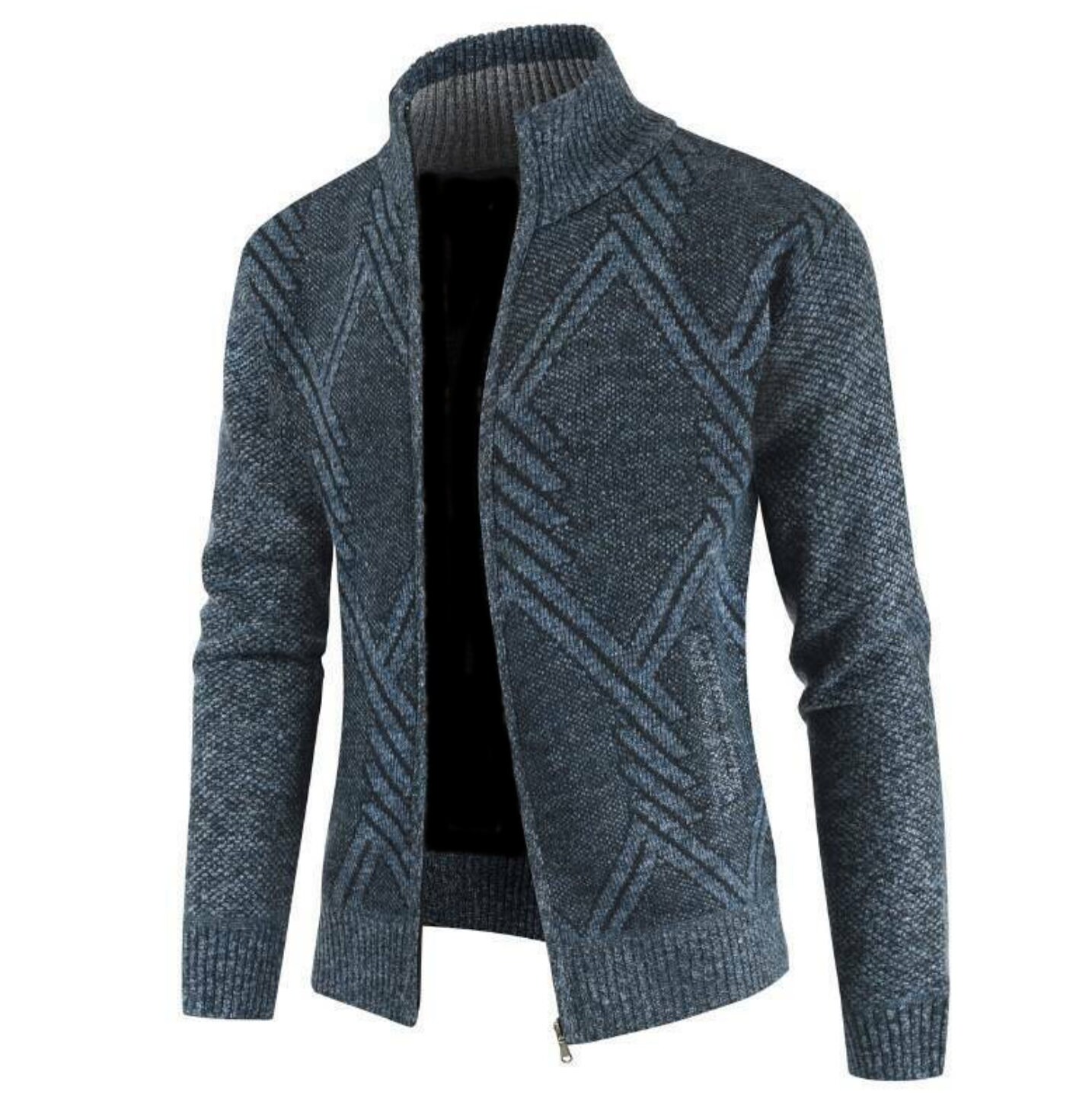 Mens Fleece Lined Seasonal & Warm Zip Up Trendy Knitted Etsy